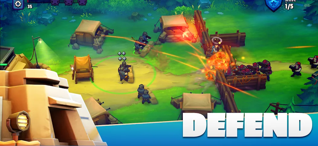 Скачать GUNS UP! Mobile War Strategy — Модификация Безлимитные ресурсы и мощная армия — скриншот 5