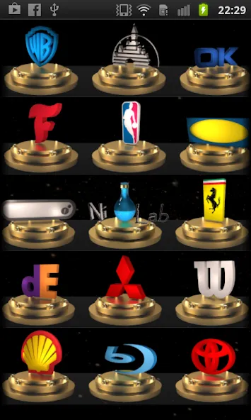 3D Logo Quiz MOD APK — Открыты все логотипы и уровни — скриншот 1