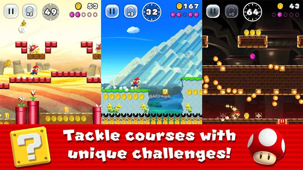 Скачать Super Mario Run на телефон — Безлимитные монеты и разблокированы уровни — скриншот 1