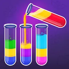 Взломанная Color Water Sort Wooden Puzzle на Андроид — Без рекламы и все уровни открыты