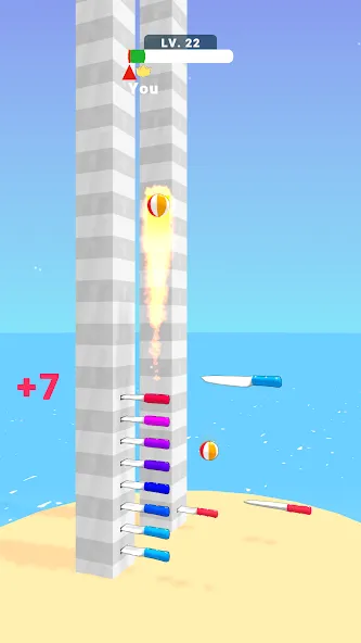 Скачать Ball Up: Knife Racing — Безлимитные деньги и все ножи — скриншот 1