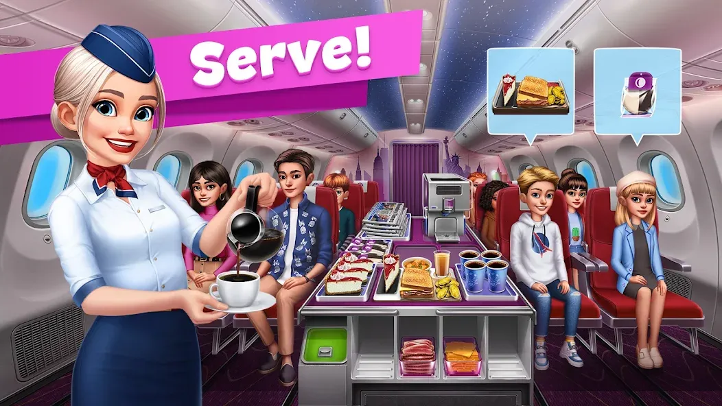 Скачать Airplane Chefs - Cooking Game (Мод: Безлимитные деньги и энергия) на Андроид — скриншот 3