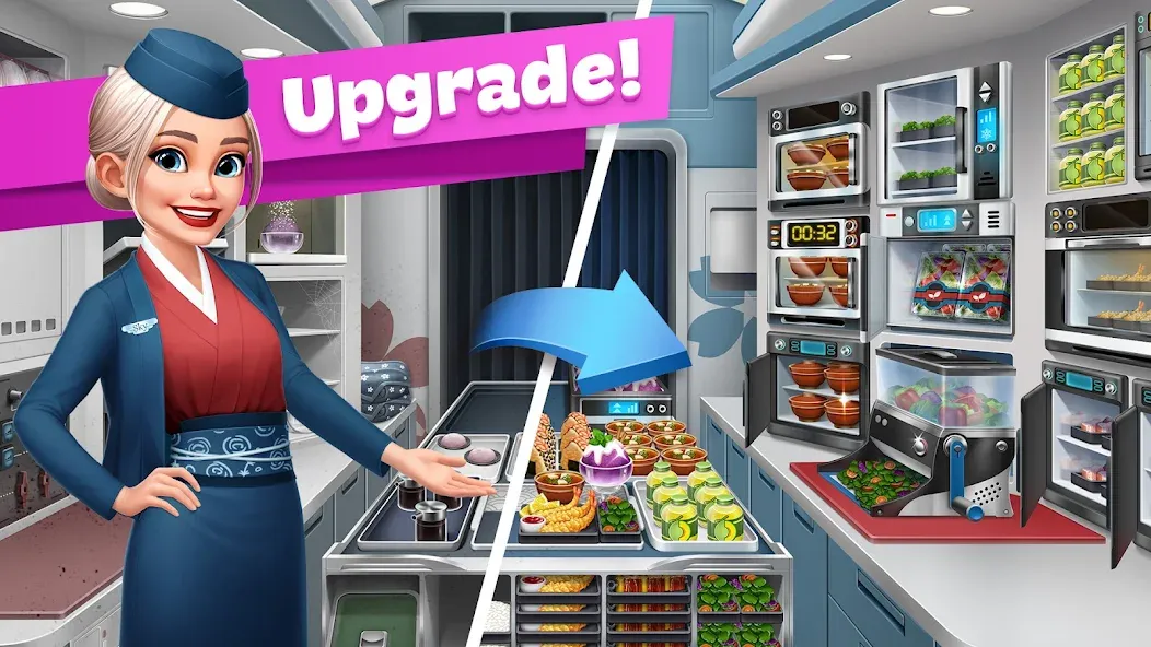 Скачать Airplane Chefs - Cooking Game (Мод: Безлимитные деньги и энергия) на Андроид — скриншот 4