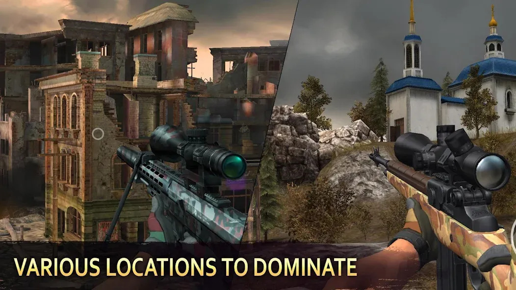 Скачать взлом Sniper Arena: PvP Army Shooter на Андроид — Безлимитные деньги и оружие — скриншот 3