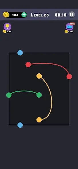 Скачать Same Color: Connect Two Dots с модом — Без рекламы и все уровни открыты — скриншот 2