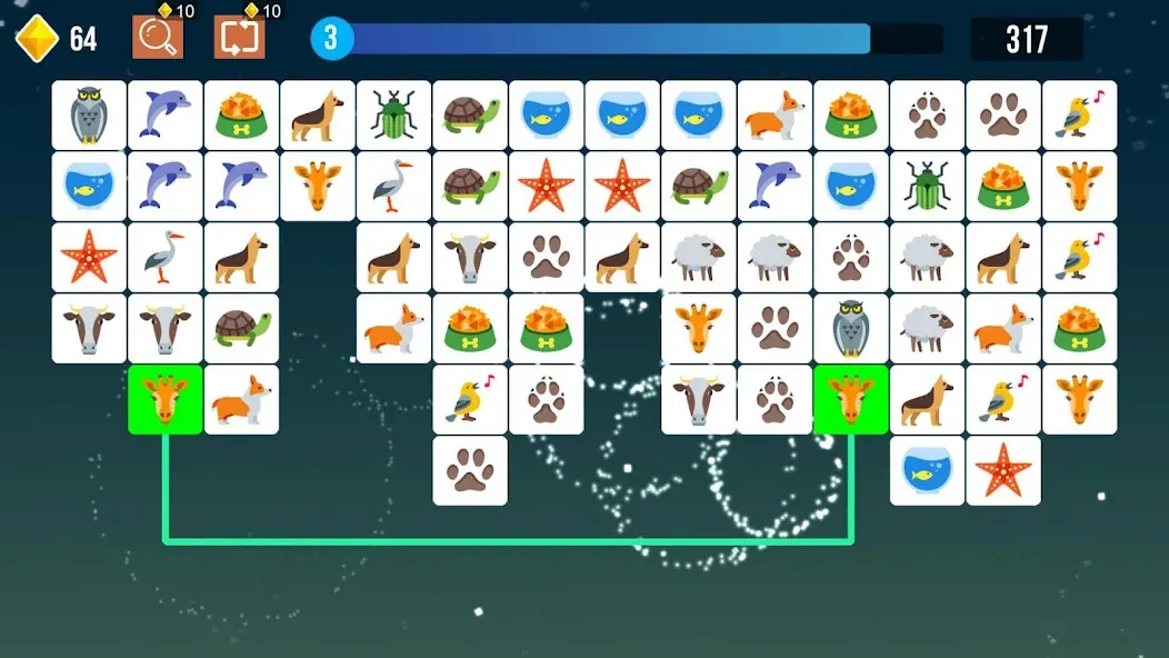 Pet Connect: Tile Puzzle Match — Мод: Безлимитные монеты и подсказки — скриншот 1