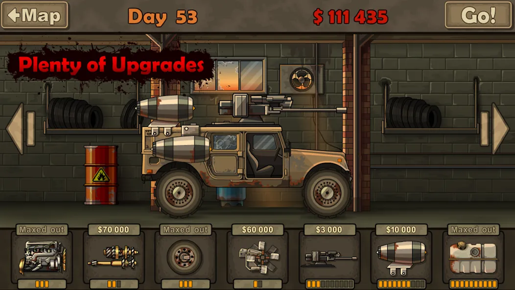 Earn to Die Lite на Андроид — Мод Безлимитные деньги и топливо — скриншот 3