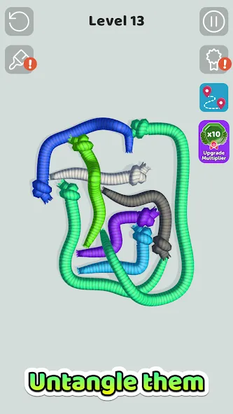 Скачать Tangled Snakes на телефон — Безлимитные подсказки и все уровни — скриншот 1