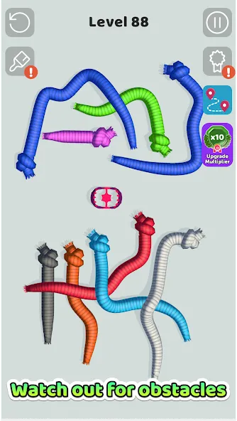 Скачать Tangled Snakes на телефон — Безлимитные подсказки и все уровни — скриншот 3