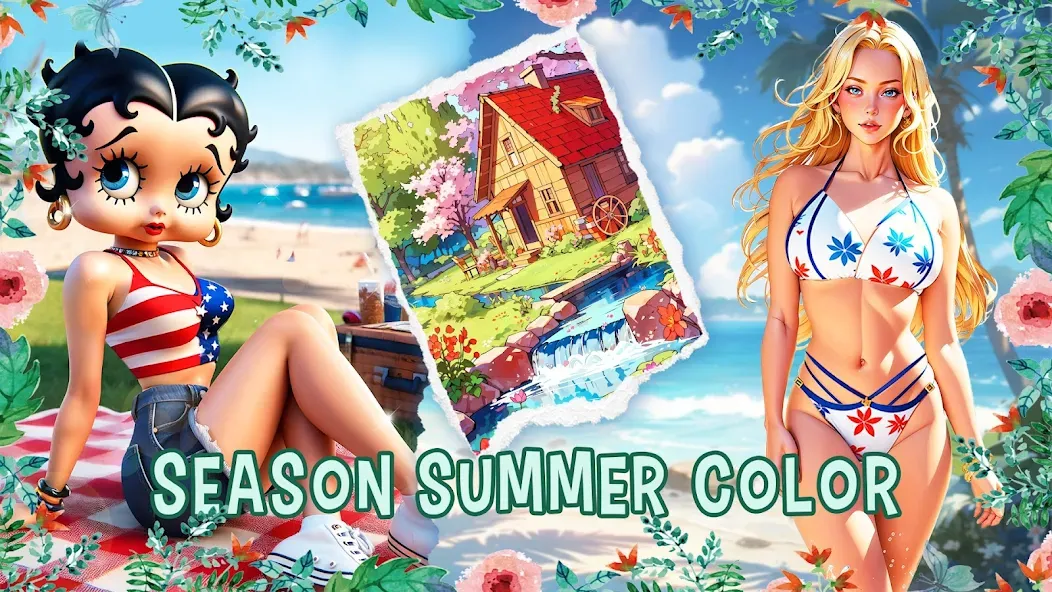Season Summer Coloring Games — Мод: Все раскраски и темы открыты — скриншот 5 Season Summer Coloring Games — Мод: Все раскраски и темы открыты — скриншот 5