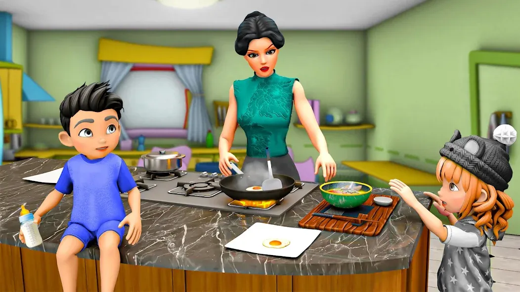 Virtual Mother Simulator 3D (Мод Безлимитные деньги и энергия) — скриншот 4