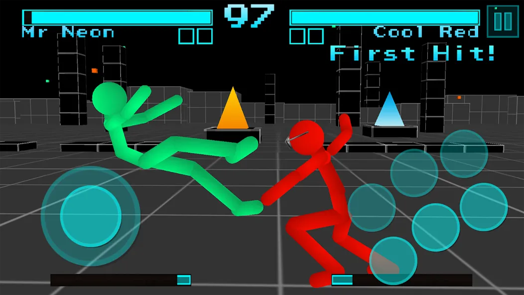 Stickman Fighting Neon Warrior MOD APK — Безлимитные деньги и оружие — скриншот 1