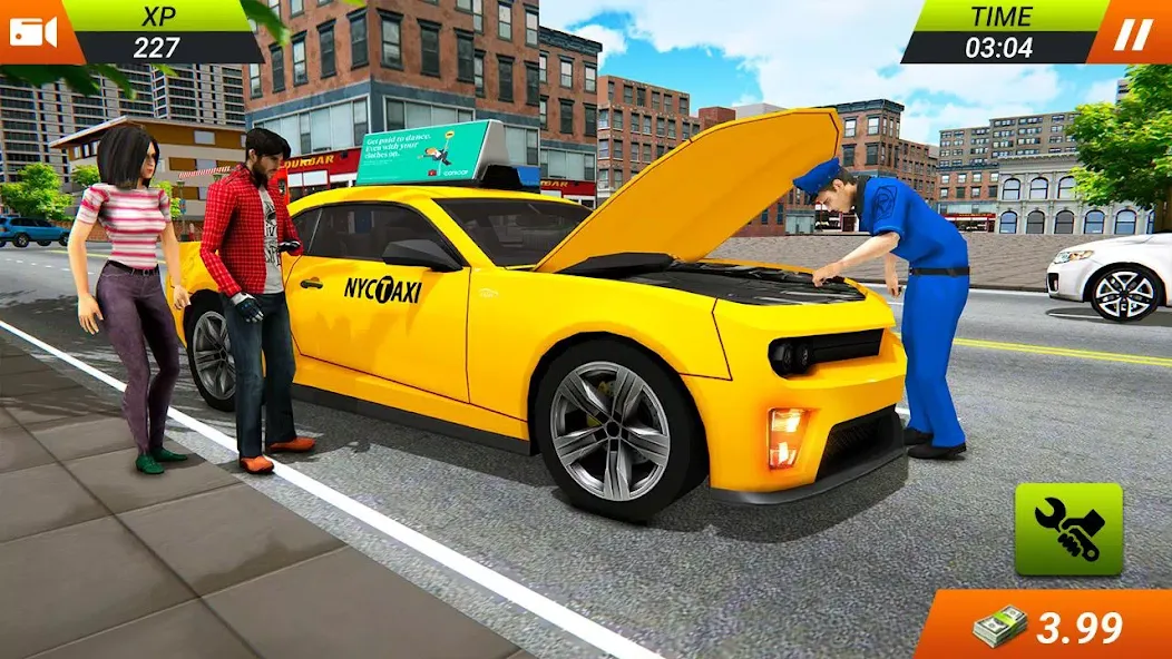 Скачать взломанную Modern Taxi Car Glory Driving — Безлимитные деньги и открыты все машины — скриншот 3