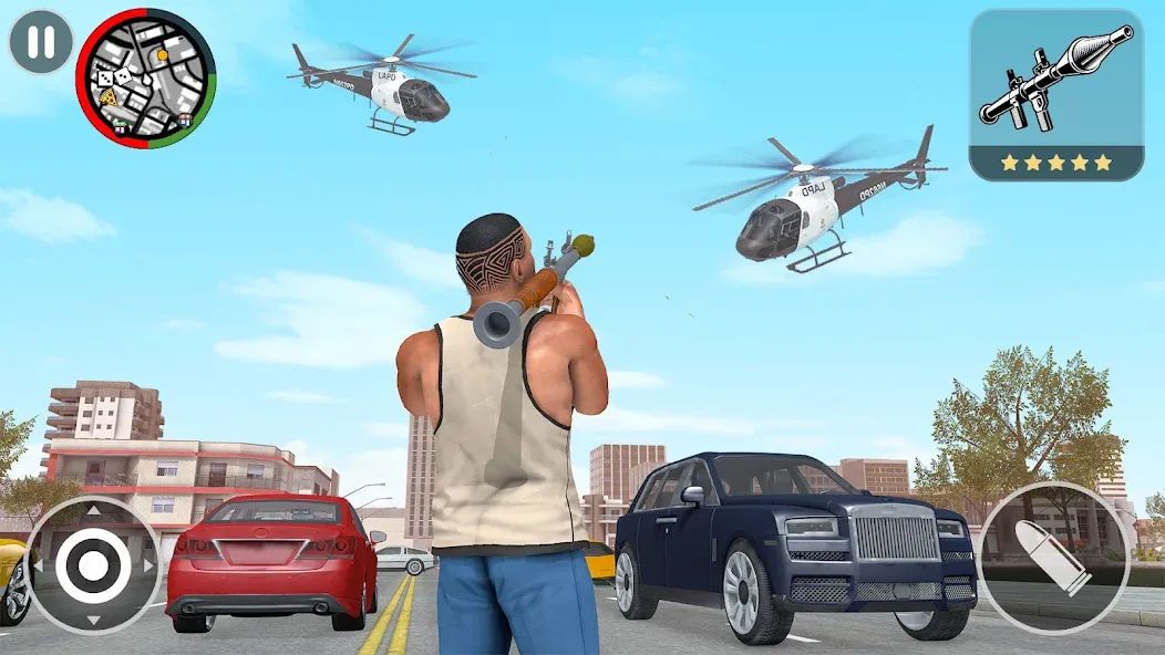 Grand City Vegas Crime Games MOD — Безлимитные деньги и оружие на Андроид — скриншот 3