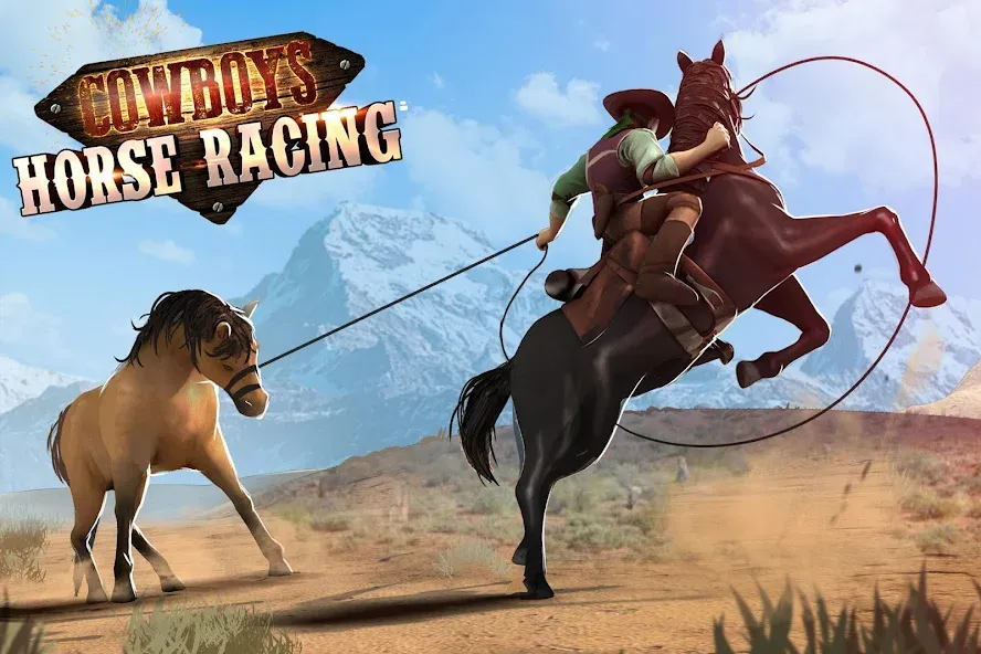 Скачать Cowboys Horse Racing Derby на Андроид — Безлимитные деньги и ускоренная лошадь — скриншот 1