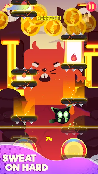 Взломанная Cringe the Cat - Music Game на Андроид — Безлимитные ноты и все уровни — скриншот 4