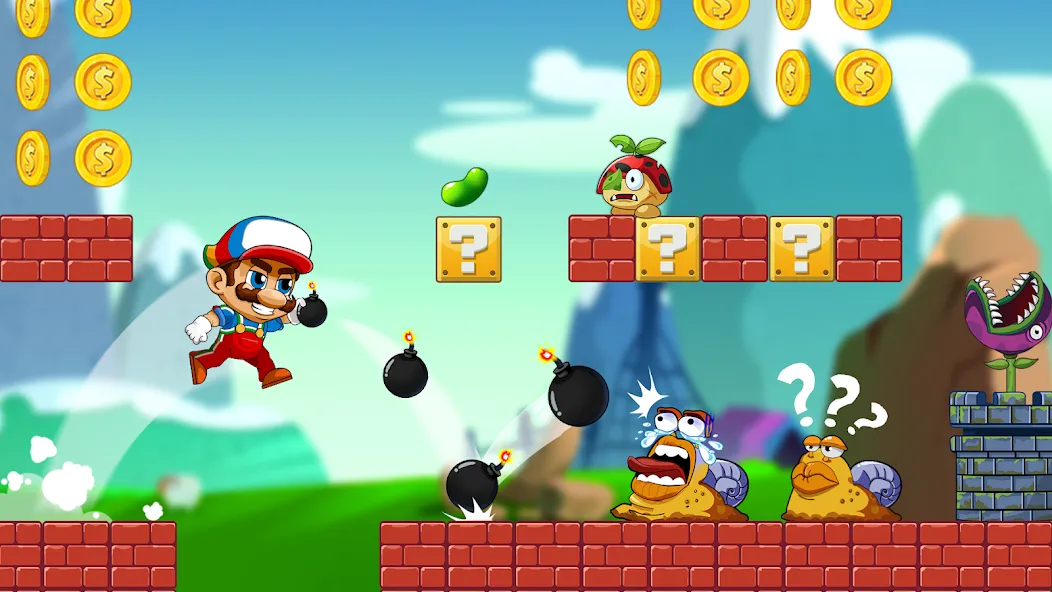 Super Bean Bros: Running Games MOD APK на Android — Безлимитные монеты и все уровни — скриншот 1