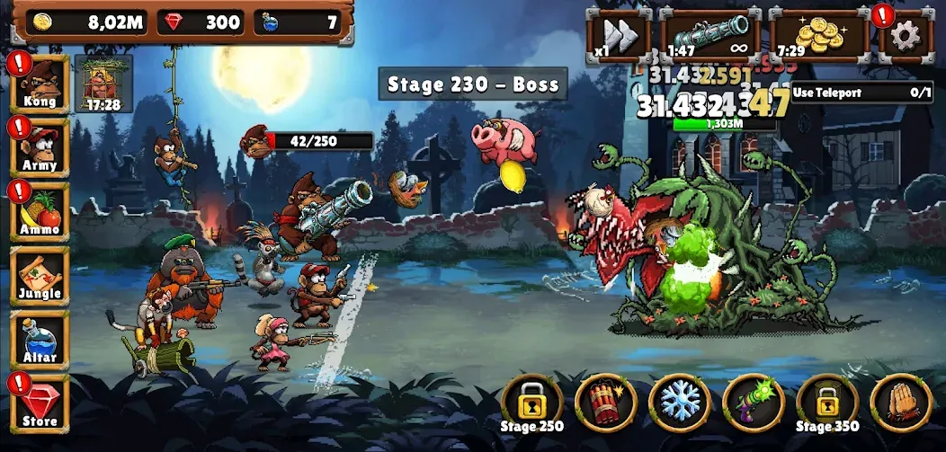 Apes vs. Zombies — Безлимитные ресурсы и усиленные обезьяны — скриншот 4