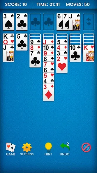 Скачать Klondike Solitaire MOD APK — Безлимитные подсказки и отмены ходов — скриншот 2