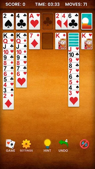 Скачать Klondike Solitaire MOD APK — Безлимитные подсказки и отмены ходов — скриншот 5