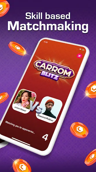 Взломанная Carrom Blitz: Win Rewards на Андроид — Безлимитные награды и монеты — скриншот 2 Взломанная Carrom Blitz: Win Rewards на Андроид — Безлимитные награды и монеты — скриншот 2