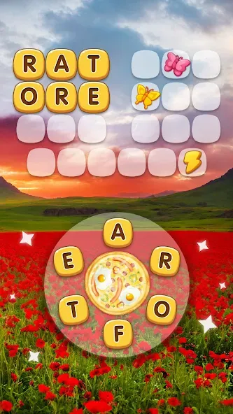 Взломанная Word Pizza - Word Games на Андроид — Безлимитные подсказки и монеты — скриншот 3