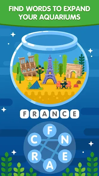 Word Search Sea: Word Puzzle (Мод Безлимитные подсказки и открыты уровни) — скриншот 2