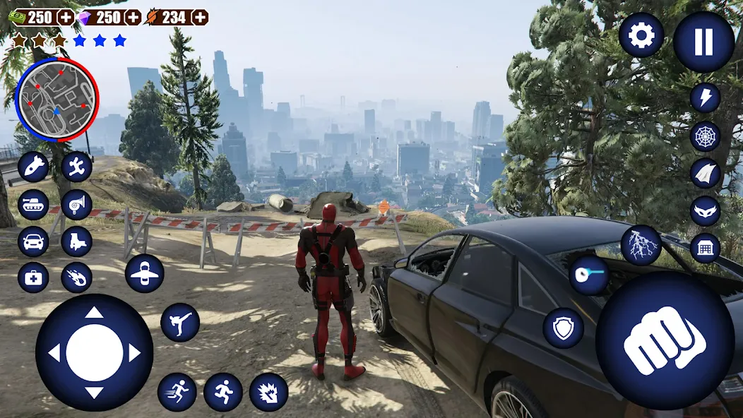 Miami Rope Hero Spider Game — Взломанная версия (Безлимитные деньги и оружие) — скриншот 3 Miami Rope Hero Spider Game — Взломанная версия (Безлимитные деньги и оружие) — скриншот 3