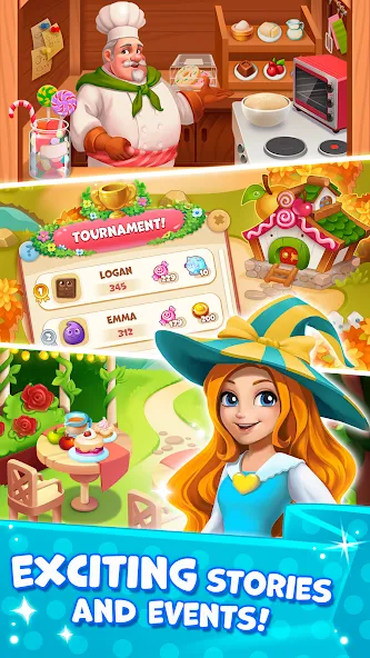 Скачать Candy Valley - Match 3 Puzzle на Андроид — Безлимитные монеты и жизни — скриншот 2