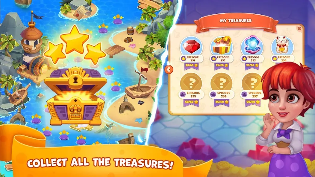 Pirate Treasures: Jewel & Gems MOD APK — Безлимитные монеты и жизни — скриншот 4 Pirate Treasures: Jewel & Gems MOD APK — Безлимитные монеты и жизни — скриншот 4