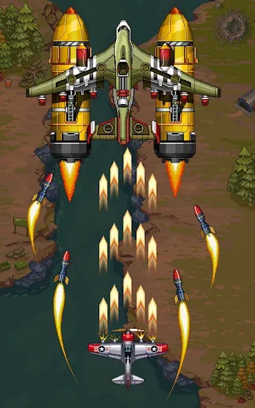 Скачать взлом 1945 Air Force: Airplane games на Андроид — Безлимитные деньги и все самолёты — скриншот 5 Скачать взлом 1945 Air Force: Airplane games на Андроид — Безлимитные деньги и все самолёты — скриншот 5