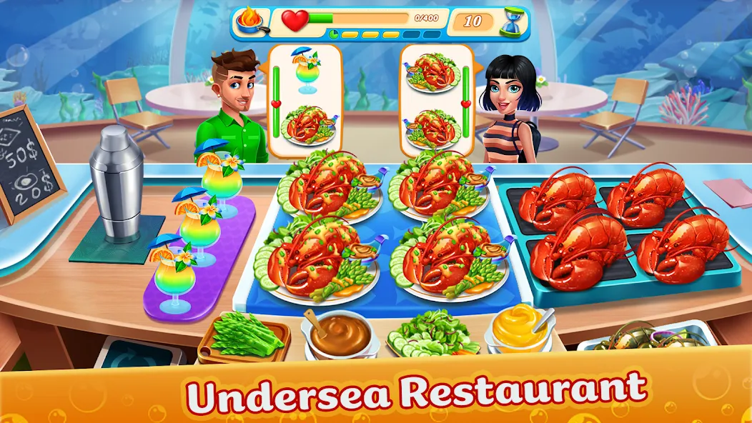 Скачать Cooking Aquarium - A Star Chef на Андроид — Много денег и алмазов — скриншот 2