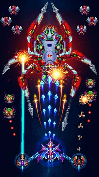 Galaxiga Arcade Shooting Game — Безлимитные монеты и все корабли — скриншот 3 Galaxiga Arcade Shooting Game — Безлимитные монеты и все корабли — скриншот 3