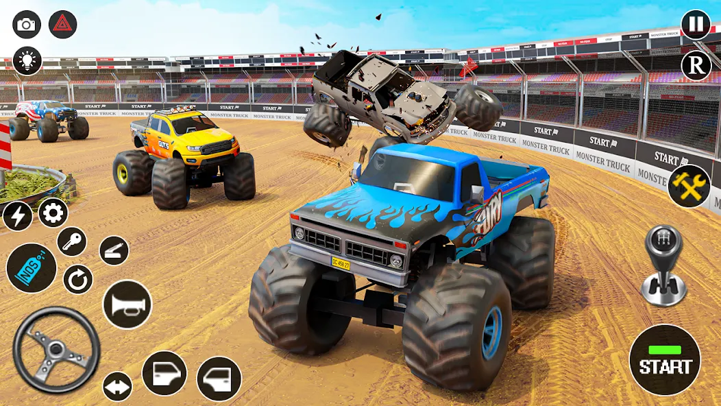 Скачать Fearless US Monster Truck Game — Последняя версия (Безлимитные деньги и все машины) — скриншот 1