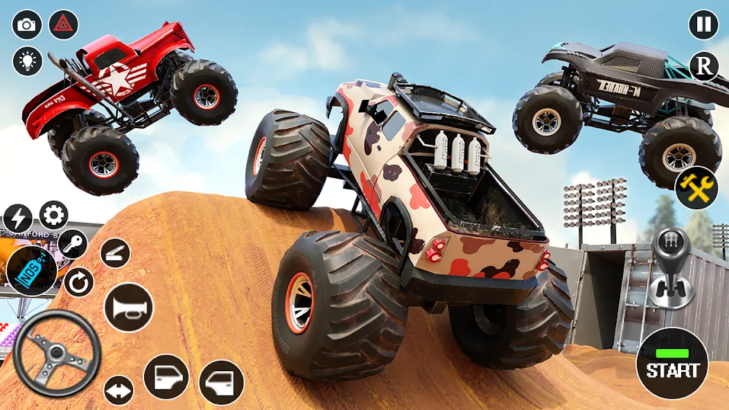 Скачать Fearless US Monster Truck Game — Последняя версия (Безлимитные деньги и все машины) — скриншот 3