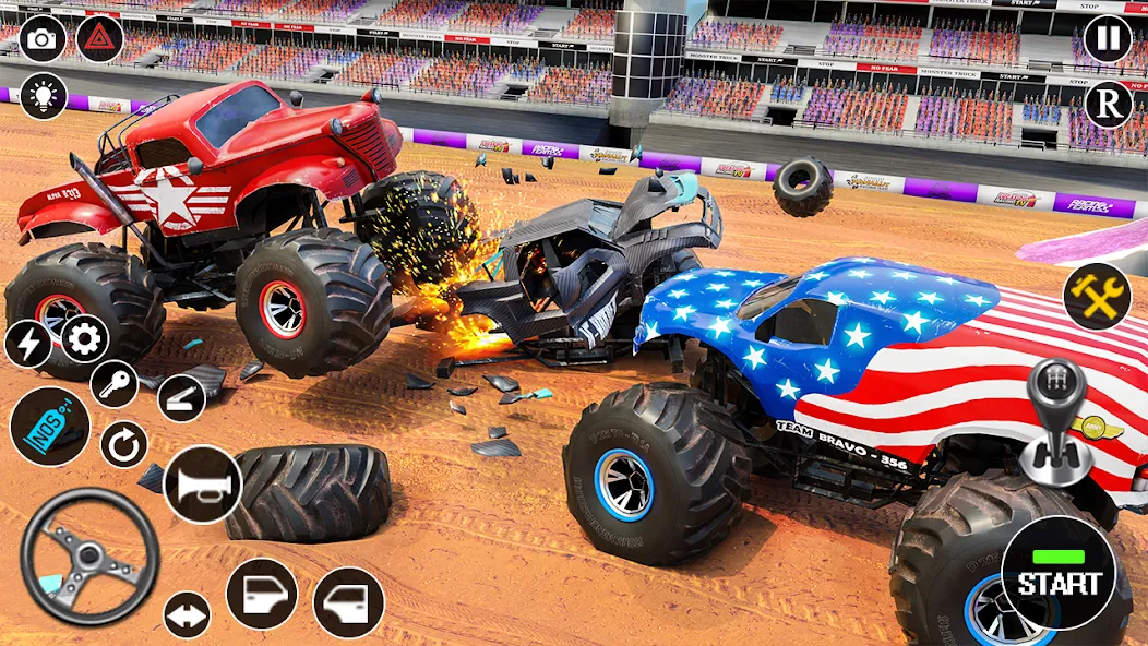 Скачать Fearless US Monster Truck Game — Последняя версия (Безлимитные деньги и все машины) — скриншот 4