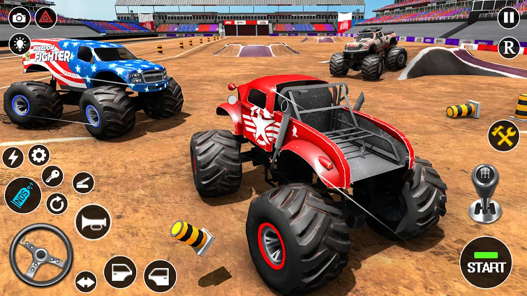 Скачать Fearless US Monster Truck Game — Последняя версия (Безлимитные деньги и все машины) — скриншот 5