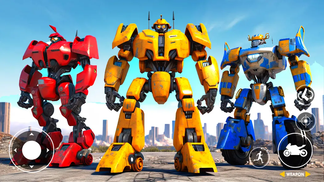 Скачать Real Robot Bike Transform Game на Андроид — Безлимитные деньги и все роботы — скриншот 2