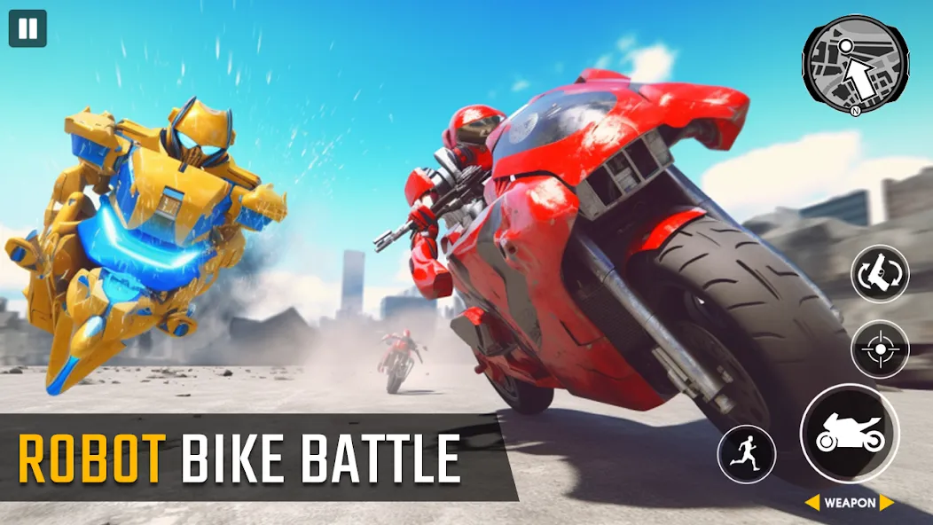 Скачать Real Robot Bike Transform Game на Андроид — Безлимитные деньги и все роботы — скриншот 5