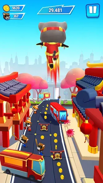 Скачать взлом Talking Tom Hero Dash на Андроид — Безлимитные монеты и все герои — скриншот 3