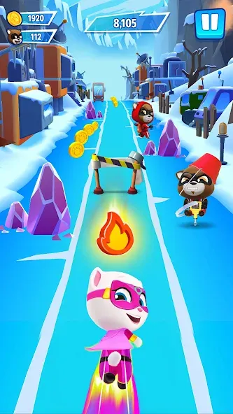 Скачать взлом Talking Tom Hero Dash на Андроид — Безлимитные монеты и все герои — скриншот 4