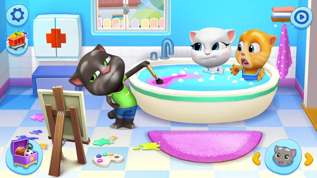 Скачать My Talking Tom Friends MOD APK — Безлимитные монеты и все персонажи — скриншот 1