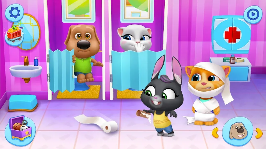 Скачать My Talking Tom Friends MOD APK — Безлимитные монеты и все персонажи — скриншот 2