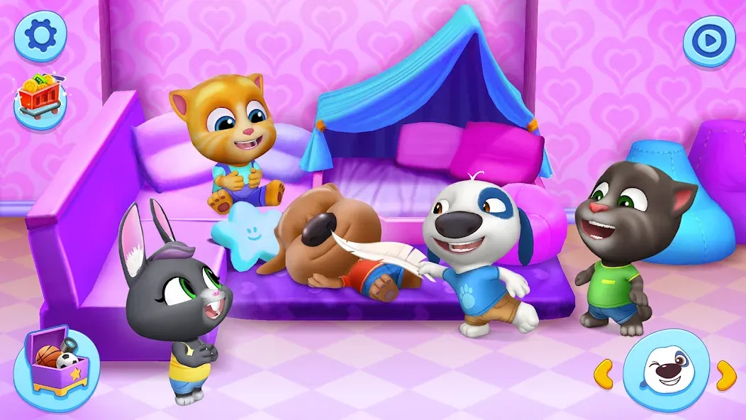 Скачать My Talking Tom Friends MOD APK — Безлимитные монеты и все персонажи — скриншот 4