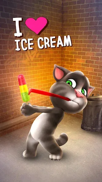 Talking Tom Cat — Взломанная версия (Много денег и все предметы открыты) — скриншот 1