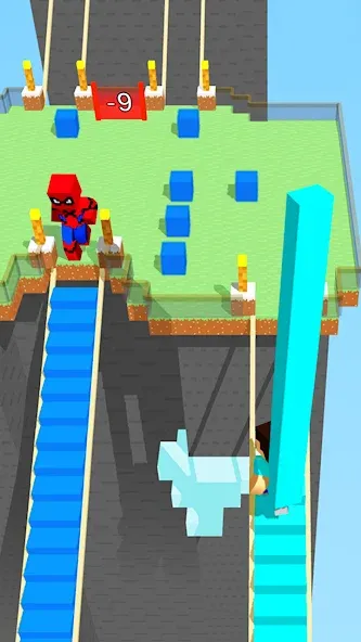 Craft Bridge Race — Мод: Безлимитные ресурсы и быстрый бег — скриншот 1