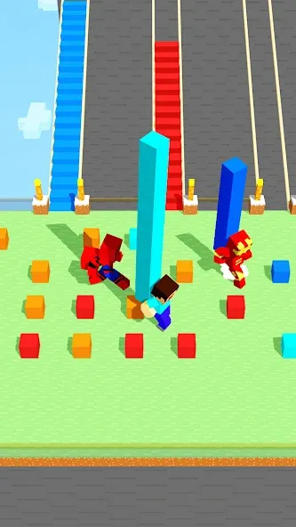 Craft Bridge Race — Мод: Безлимитные ресурсы и быстрый бег — скриншот 2