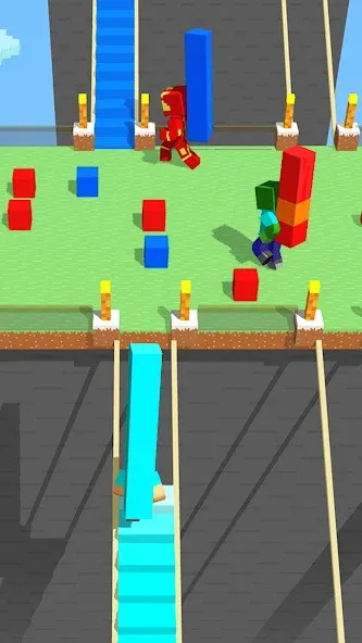 Craft Bridge Race — Мод: Безлимитные ресурсы и быстрый бег — скриншот 5