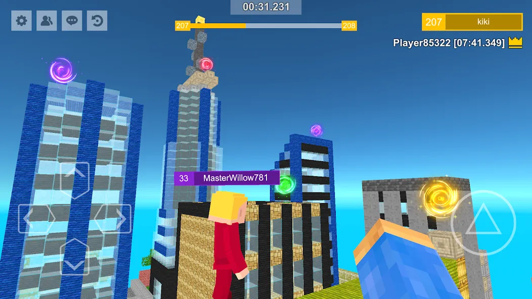 Скачать Parkour Craft: Online PvP Game с модом — Безлимитные монеты и ускоренный бег — скриншот 4