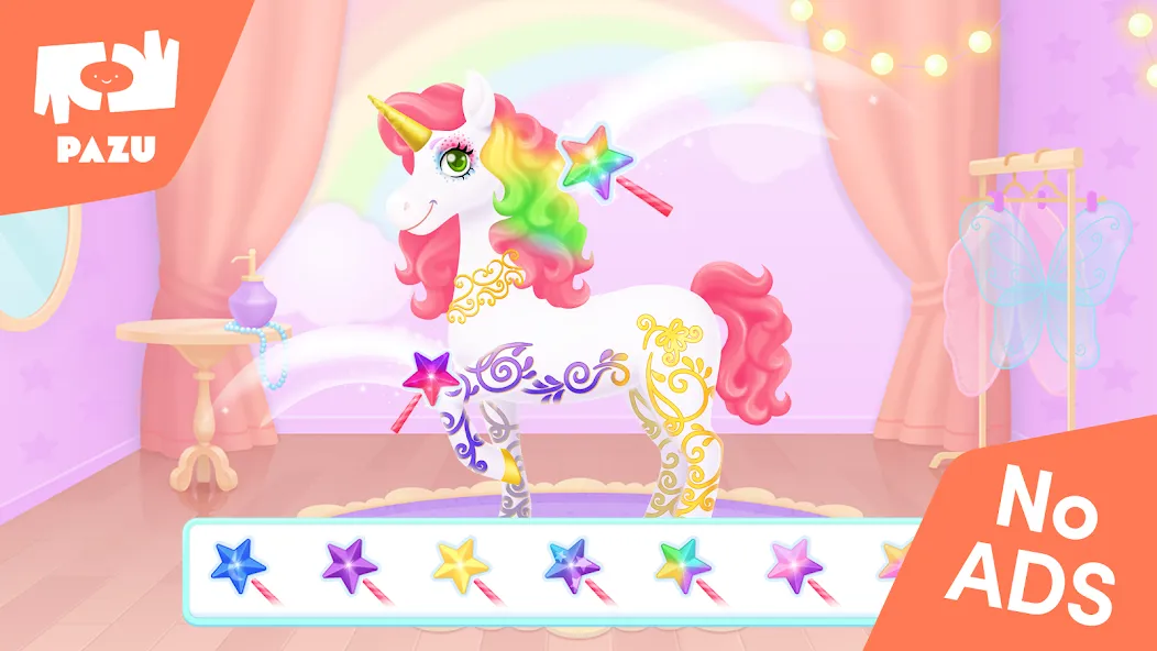 Скачать взлом My Unicorn dress up for kids на Андроид — Без рекламы и все наряды открыты — скриншот 2